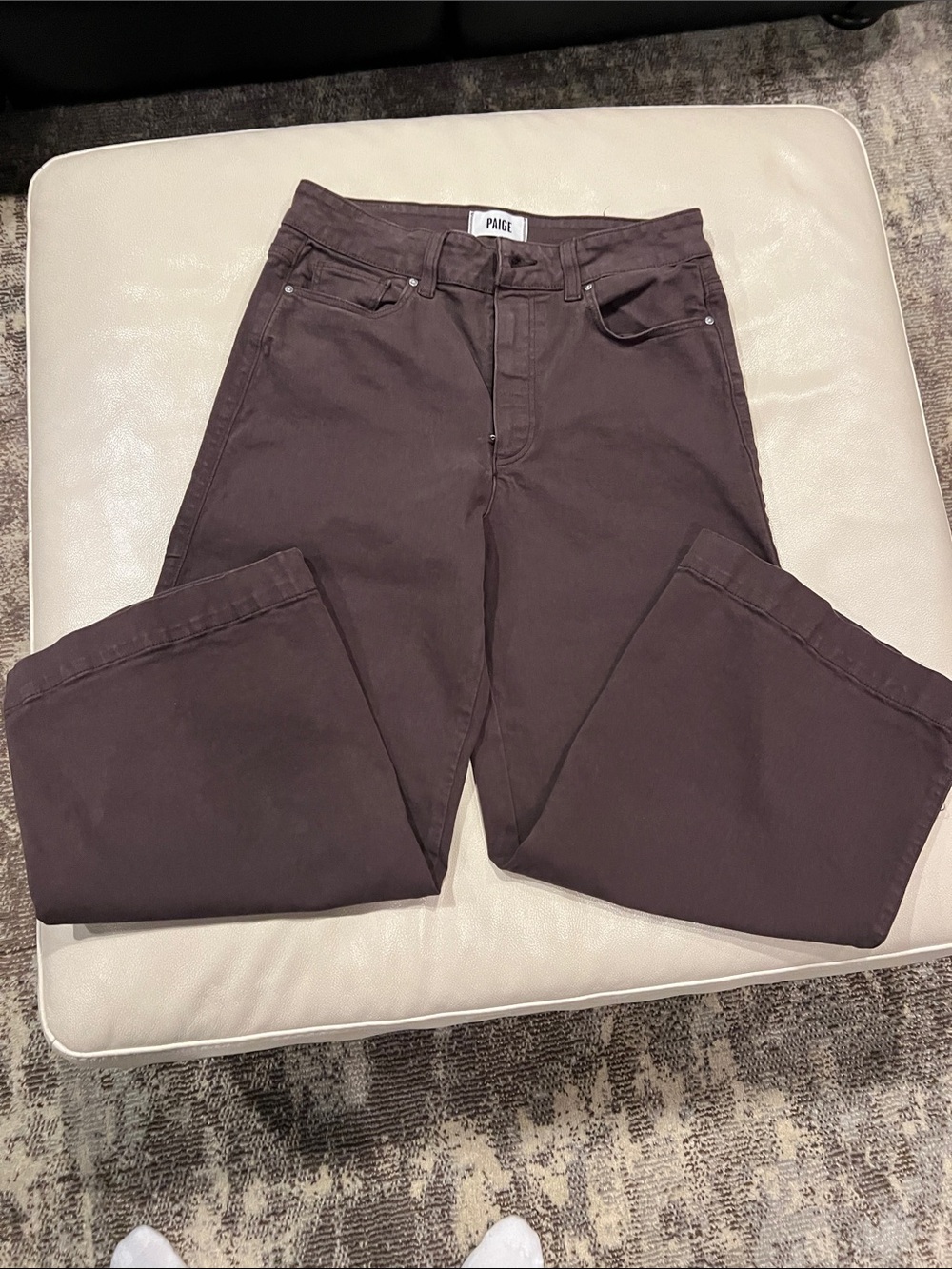 PAIGE Chocolate Brown Wide Leg Jeans